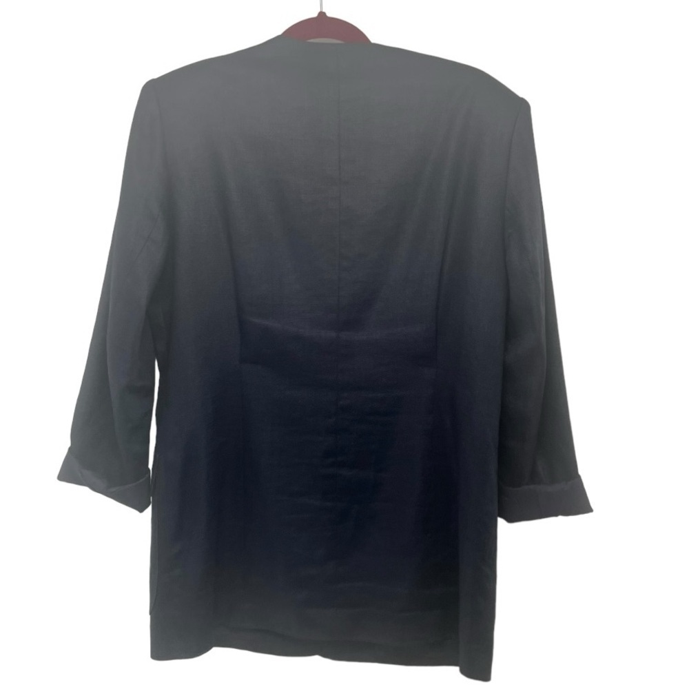 Classiques For Nordstrom Vintage Navy Linen Single Button  Blazer Womens Medium - Picture 8 of 9